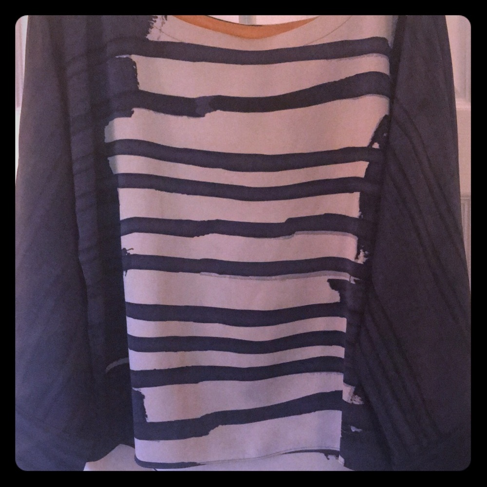 RACHEL Rachel Roy Striped Angel Sleeved top Sz S😇